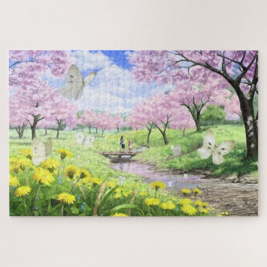 Roze Flutter Paradise Legpuzzel (Horizontaal)