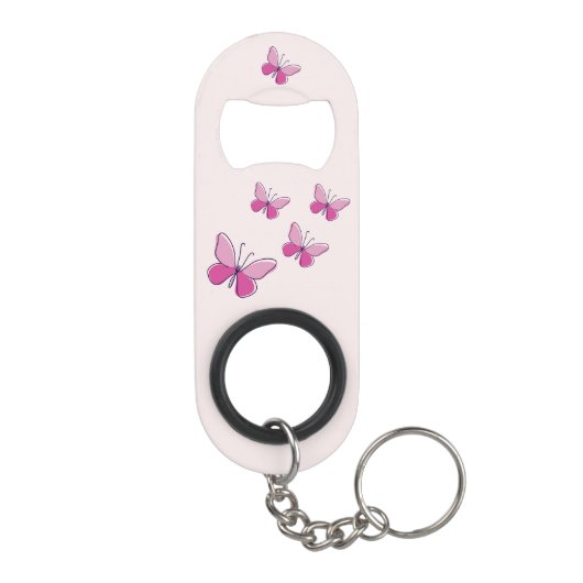 Roze Flutter van Vlinders Mini Flessenopener (Achterkant)