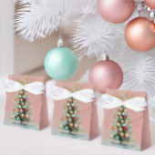 Roze fluwelen kerstboom favorietdozen bedankdoosjes