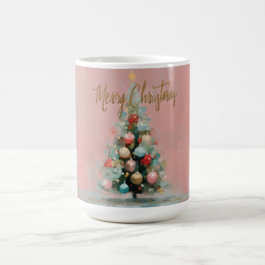 Roze Fluwelen Kerstboom Mok  (Center)