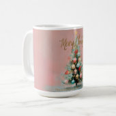 Roze Fluwelen Kerstboom Mok  (Voorkant links)