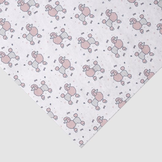 Roze fly Poodles Pattern Tissuepapier (Detail)