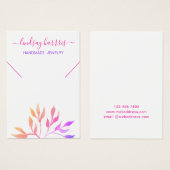 Roze foliage Ketting juwelen-kaart Visitekaartje (Voorkant /achterkant)