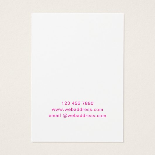 Roze foliage Ketting juwelen-kaart Visitekaartje (Achterkant)