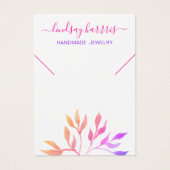 Roze foliage Ketting juwelen-kaart Visitekaartje (Voorkant)