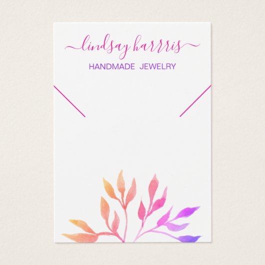 Roze foliage Ketting juwelen-kaart Visitekaartje (Voorkant)