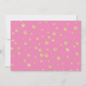 Roze Folie ballon Foto 3rd Birthday Invitation Kaart (Achterkant)