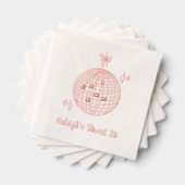 Roze Folie Custom Disco Ball Retro Sweet 16 servet (Insitu (Gestapeld))