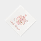 Roze Folie Custom Disco Ball Retro Sweet 16 servet (Rechts)