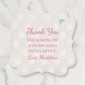 Roze Folie en Gouden Bokeh Shimmer Bedankjes Labels (Achterkant)