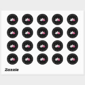 Roze Folie en wit Lotus Return Address Label (Vel)