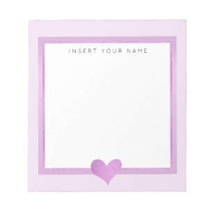 Roze Folie Gepersonaliseerd Notitieblok 5,5 x 6 in