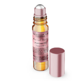 Roze Folie & Glitter Parfum Roller Flessenetiket Vierkante Sticker