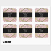 Roze Folie Gold Bad Branding Verpakking Vierkante Sticker (Vel)