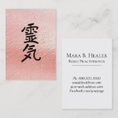 ** Roze Folie Reiki Master Practitioner Symbool Visitekaartje (Voorkant / Achterkant)