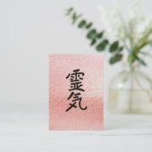 ** Roze Folie Reiki Master Practitioner Symbool Visitekaartje (Staand voorkant)