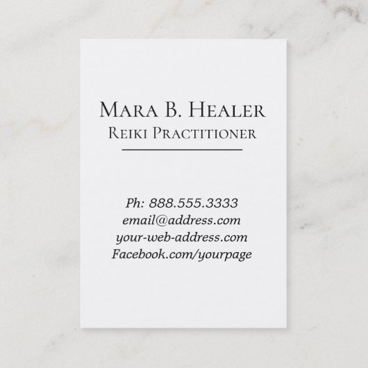 ** Roze Folie Reiki Master Practitioner Symbool Visitekaartje (Achterkant)