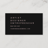 Roze folie textuur + zwart visitekaartje (Achterkant)