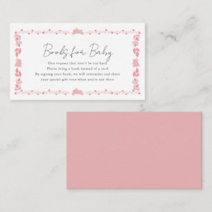 Roze Folk Art Bunny Baby shower Book Rerequest Informatiekaartje