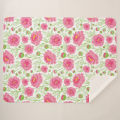 Roze foniepatroon sherpa deken (Voorkant (horizontaal))