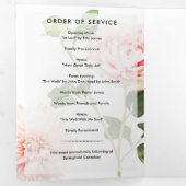  roze fonieprogramma met drie pagina's drieluik programma (Binnenzijde eerst)