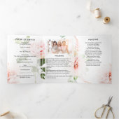  roze fonieprogramma met drie pagina's drieluik programma (Binnen)