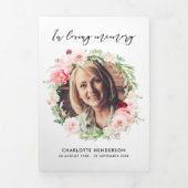  roze fonieprogramma met drie pagina's drieluik programma (Cover)