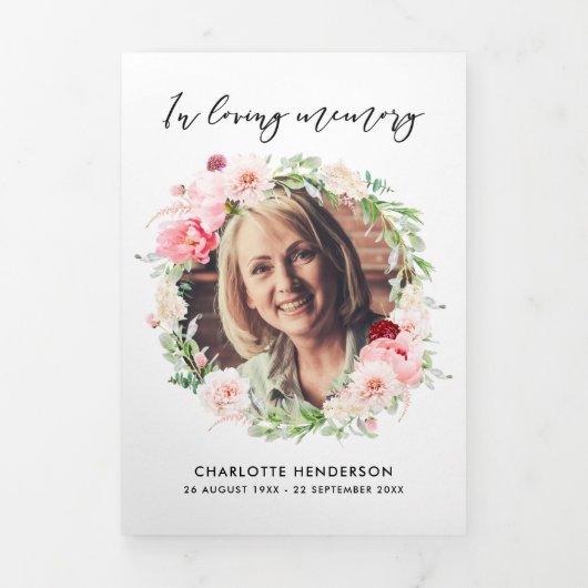  roze fonieprogramma met drie pagina's drieluik programma (Cover)