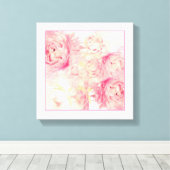 Roze fonies Abstract kunstschilderwerk Canvas Afdruk (Insitu (Houten vloer))