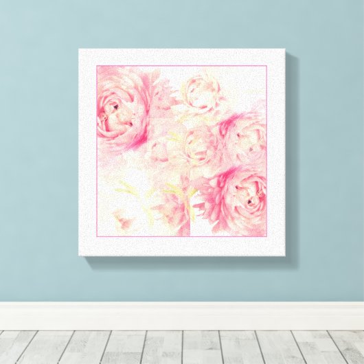 Roze fonies Abstract kunstschilderwerk Canvas Afdruk (Insitu (Houten vloer))