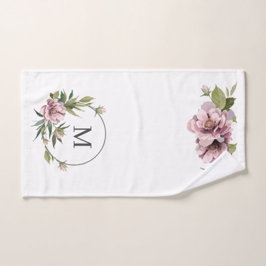 Roze fonies gepersonaliseerde initiaal monogram handdoek (Handdoek)