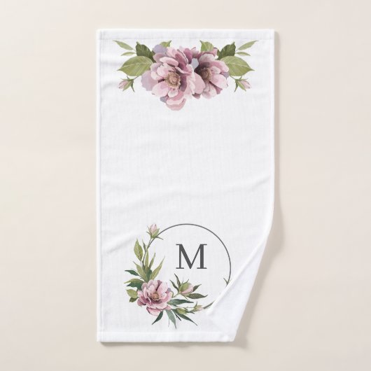 Roze fonies gepersonaliseerde initiaal monogram handdoek (Handdoek)