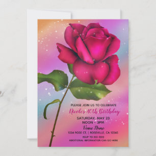 Roze Fonkel Roos Regenboog Pastelkleurig Verjaarda Kaart