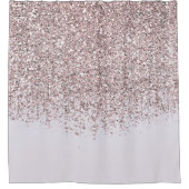 Roze Fonkelende Blush Glitter Douchegordijn (Voorkant)