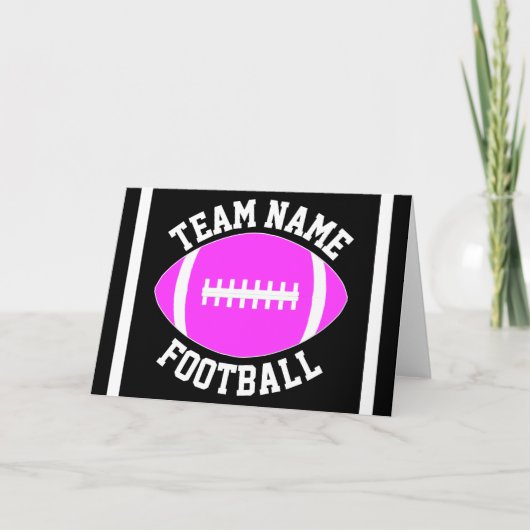 Roze Football Aangepaste teamnaam / Sportpartij te Kaart (Voorkant)