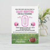 Roze Football Baby shower Kaart (Staand voorkant)