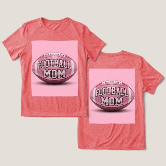 Roze Football Mom Tri-Blend Shirt (Ontwerp Voorkant & Achterkant)
