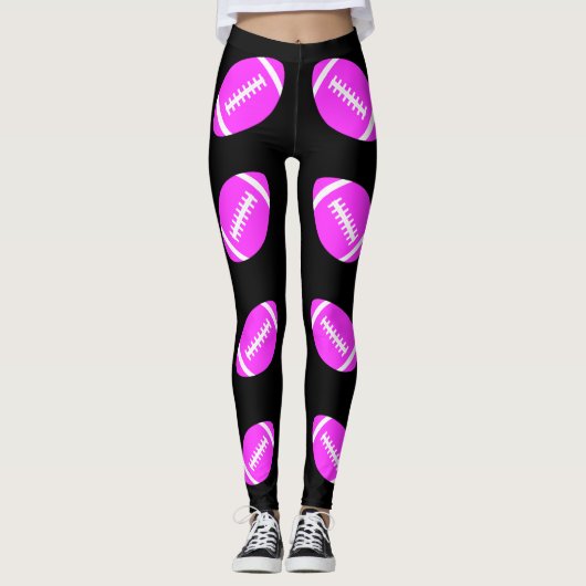 Roze Football Powderpuff of Roze Spel Leggings (Voorkant)