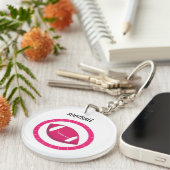 Roze Football Sleutelhanger (Voorkant Rechts)