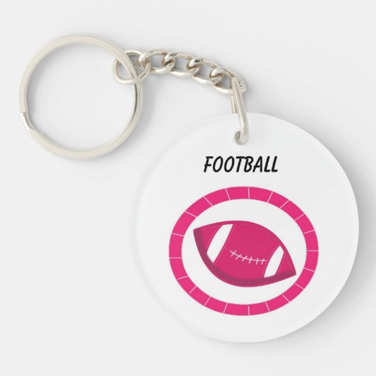 Roze Football Sleutelhanger (Voorkant)