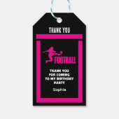 Roze Football Speler Meisje, Verjaardag Meisje Tea Cadeaulabel (Achterkant)