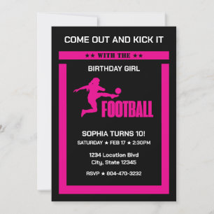 Roze Football Speler Meisje, Verjaardag Meisje Tea Kaart