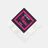 Roze Football Speler Meisje, Verjaardag Meisje Tea Servet (Hoek)