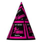 Roze Football Speler Meisje Verjaardag Meisje Team Feesthoedjes (Links)