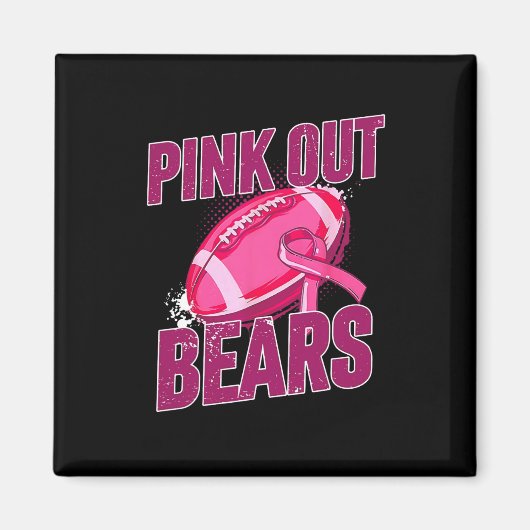 Roze Football Tackle Breast Cancer Magneet (Voorkant)