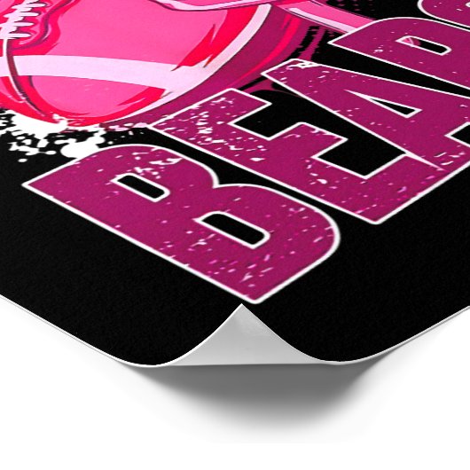 Roze Football Tackle Breast Cancer Poster (Hoek)