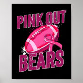 Roze Football Tackle Breast Cancer Poster (Voorkant)