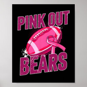 Roze Football Tackle Breast Cancer Poster