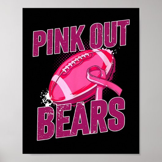 Roze Football Tackle Breast Cancer Poster (Voorkant)
