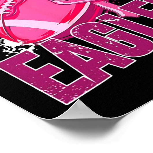 Roze Football Tackle Breast Cancer Poster (Hoek)